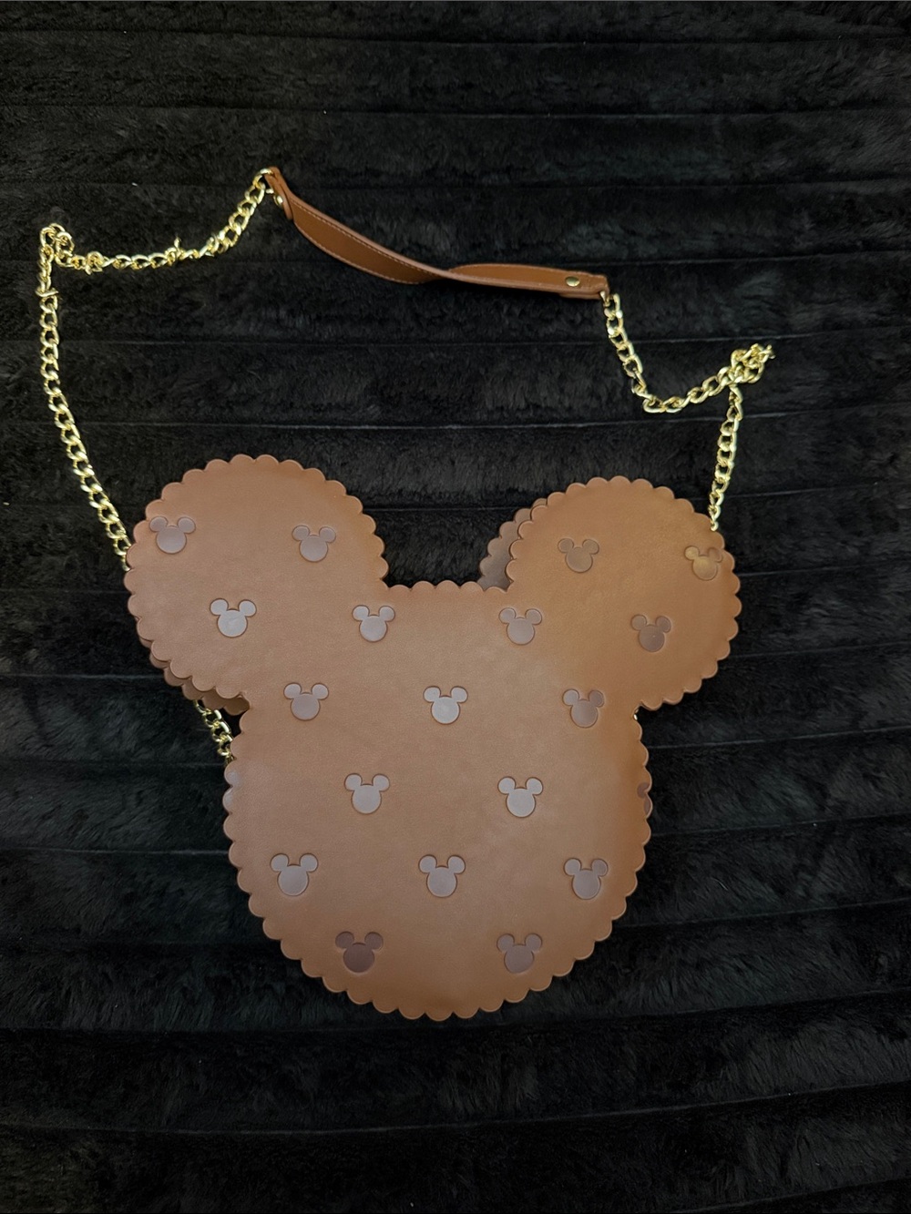 Loungefly Brown Mickey Head Crossbody Bag
